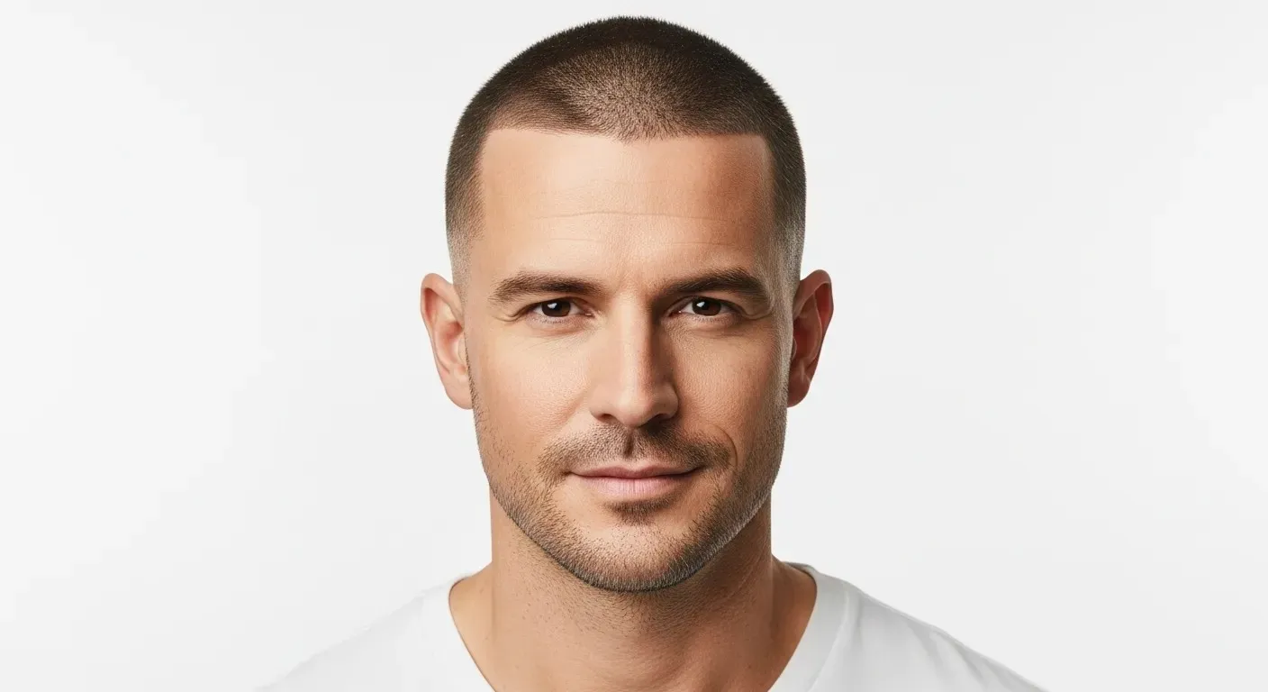 Buzz cut with clean, uniform length